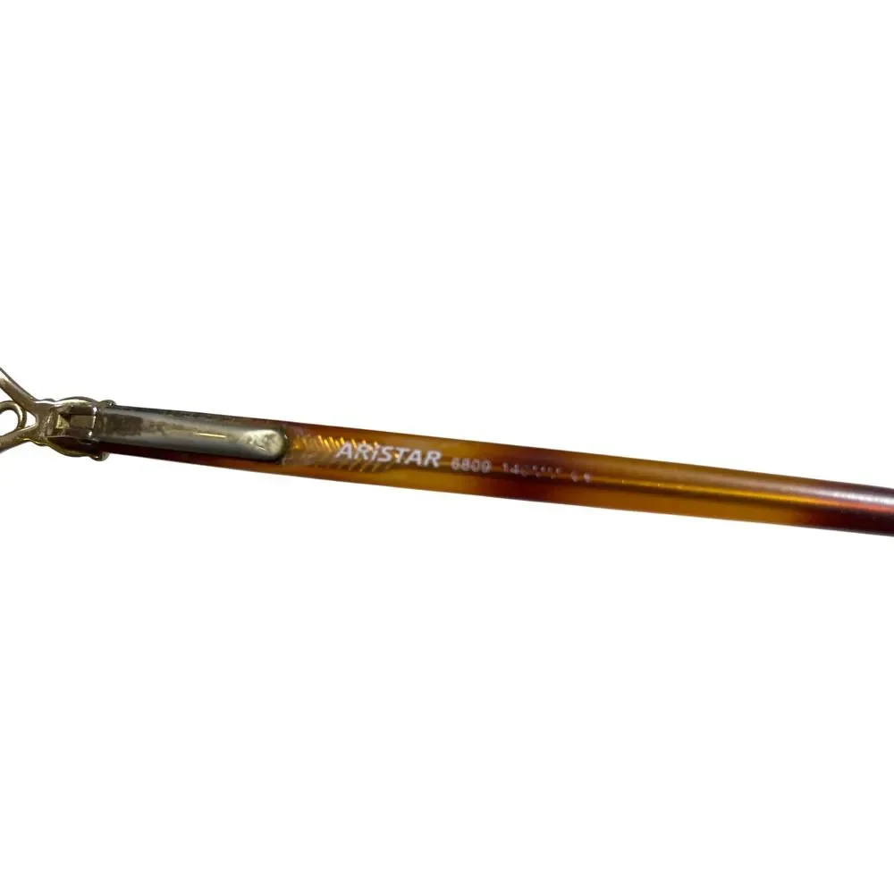 Aristar Vintage Eyeglass Frames Gold Wire Frame with Tortoise‎ Temples